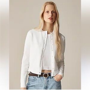 J Crew Sweater M New Jackie Cardigan White